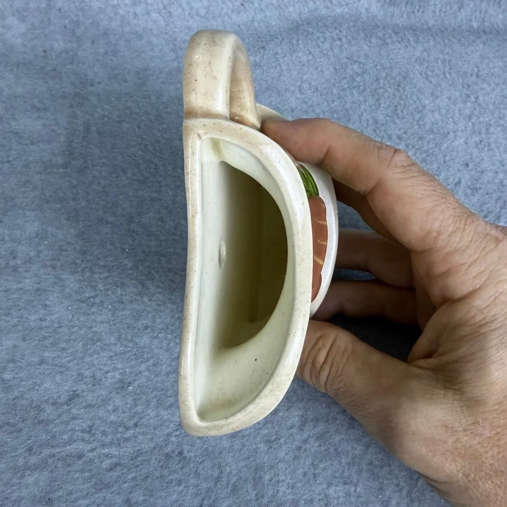 Vintage Mushroom Ceramic Wall Pocket Planter 1981 Cream Brown 5.5in Retro Decor